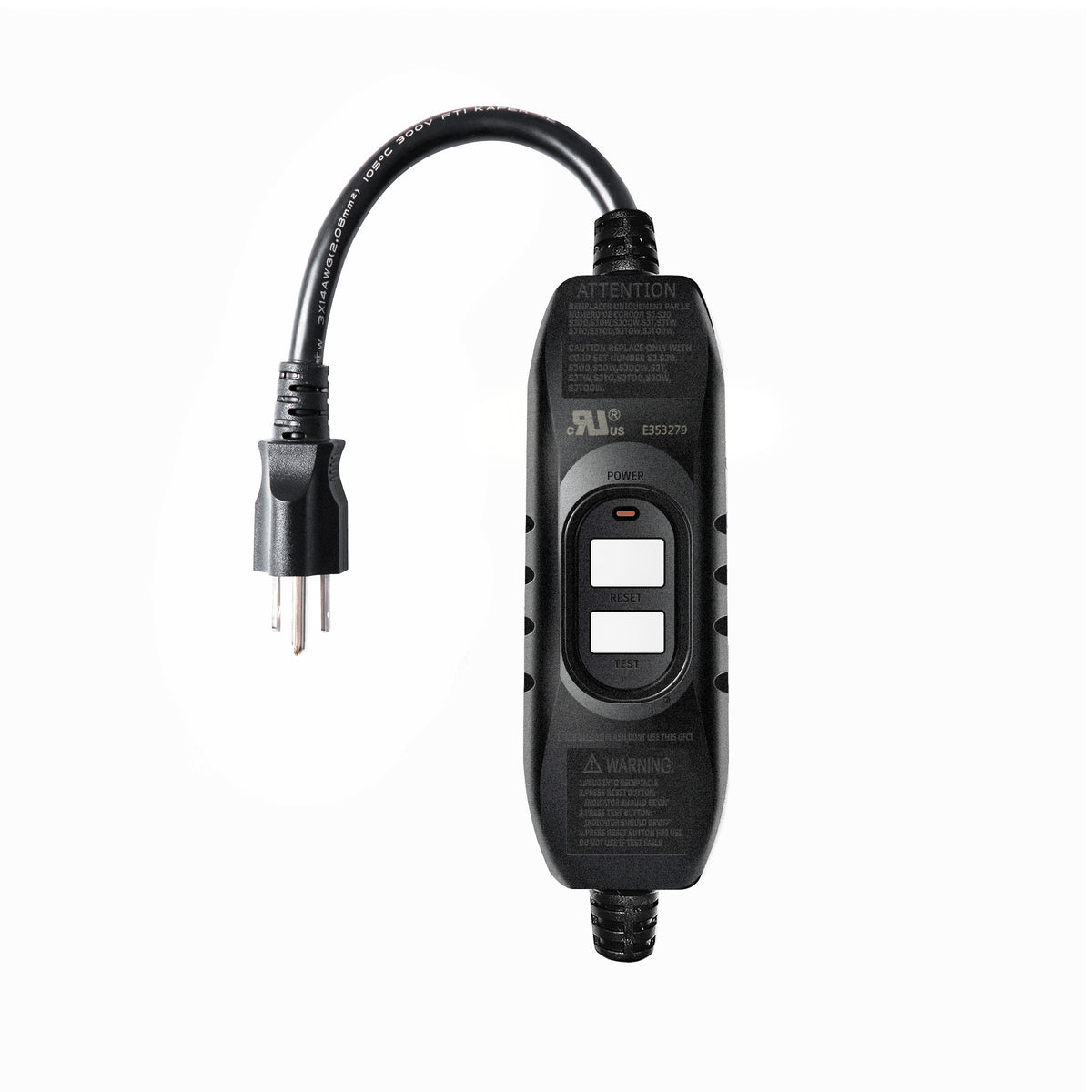 Kaper 15A Manual-Reset GFCI Replacement Plug (3-Prong)